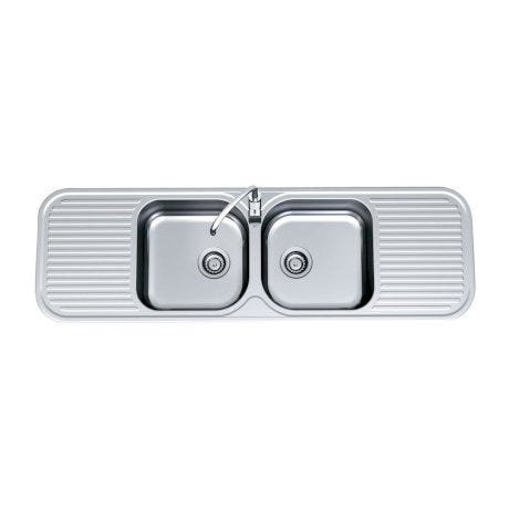 Double bowl double drainer sink deals
