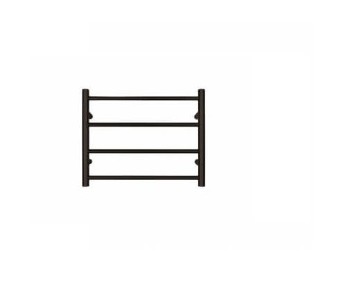 Forme 4 Bar Black Satin Round Heated Towel Rail 620mm W x 500mm H x 120mm D Renovation Kingdom