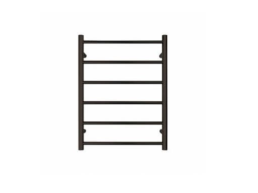 Forme 6 Bar Black Satin Round Non Heated Towel Rail 600mm W x 780mm H x 120mm D Renovation Kingdom