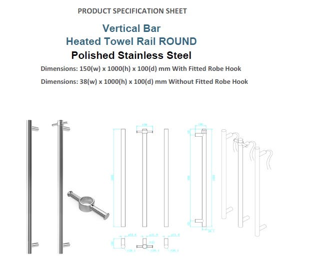 Forme heated towel rail installation outlet